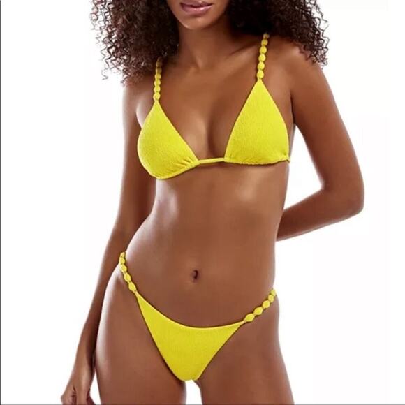 Vix Other - VIX Firenze Beaded Bikini Bottom Yellow XS